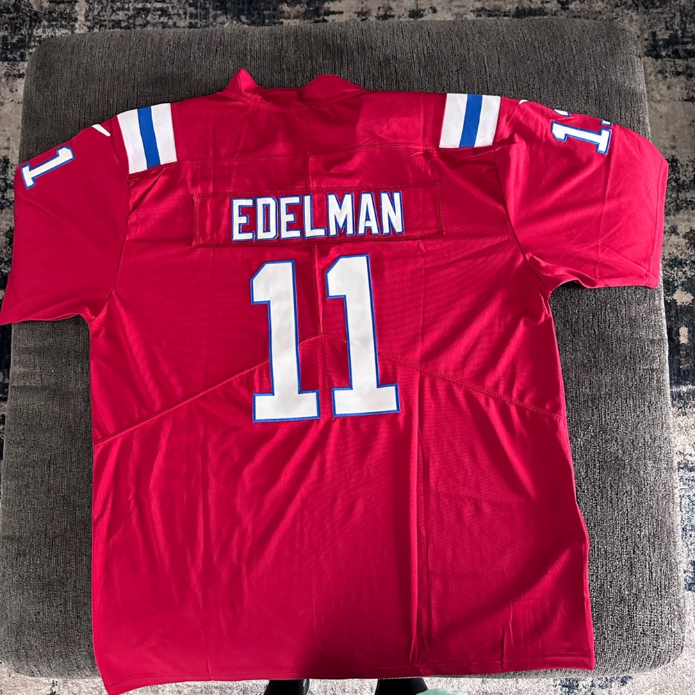 Large New England Patriots Edelman Jersey! Worn to one game! Good condition!